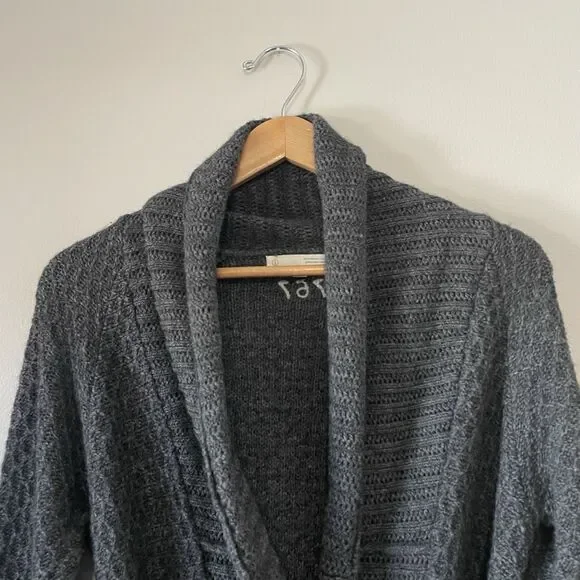Odd Molly Long Cardigan Sweater S (1)  Gray Wool Alpaca Blend 767 Tie Waist - Picture 8 of 15